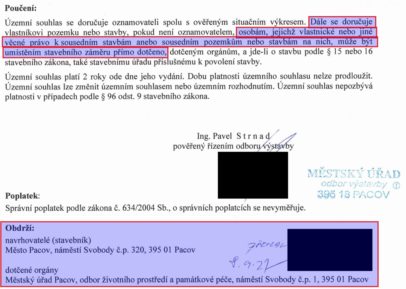 pouceni k uzemnimu rozhodnuti