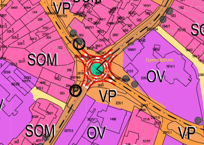 Kruhový objezd u Vesny